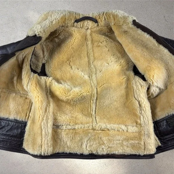 VINTAGE US Navy M445-A Leather Jacket 36 London Biker Patches Ton Up Pirates - Picture 8 of 10